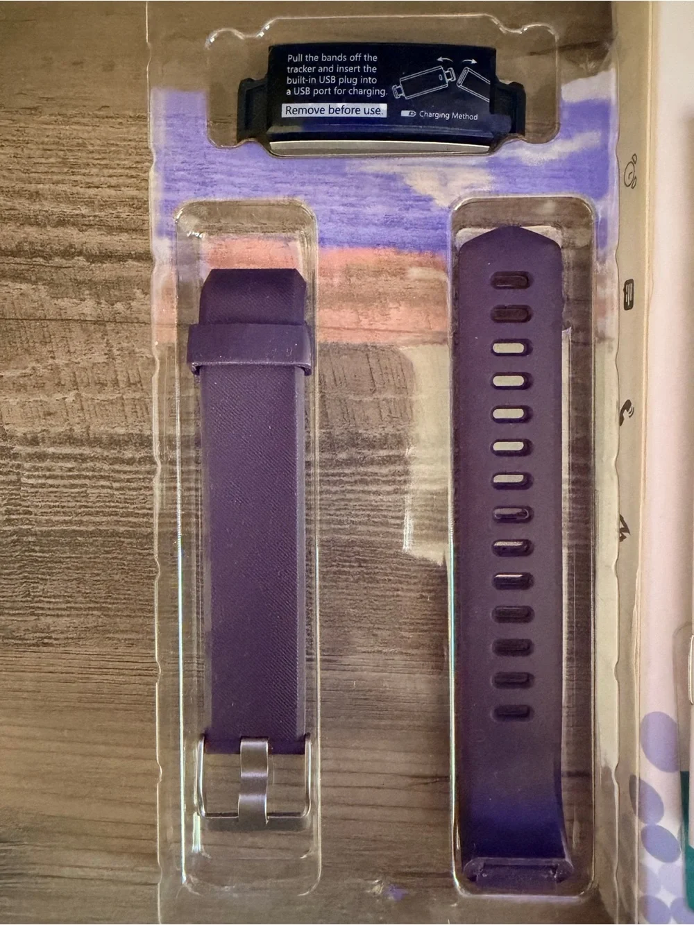 Purple Fitness Tracker Band with Tracker Module